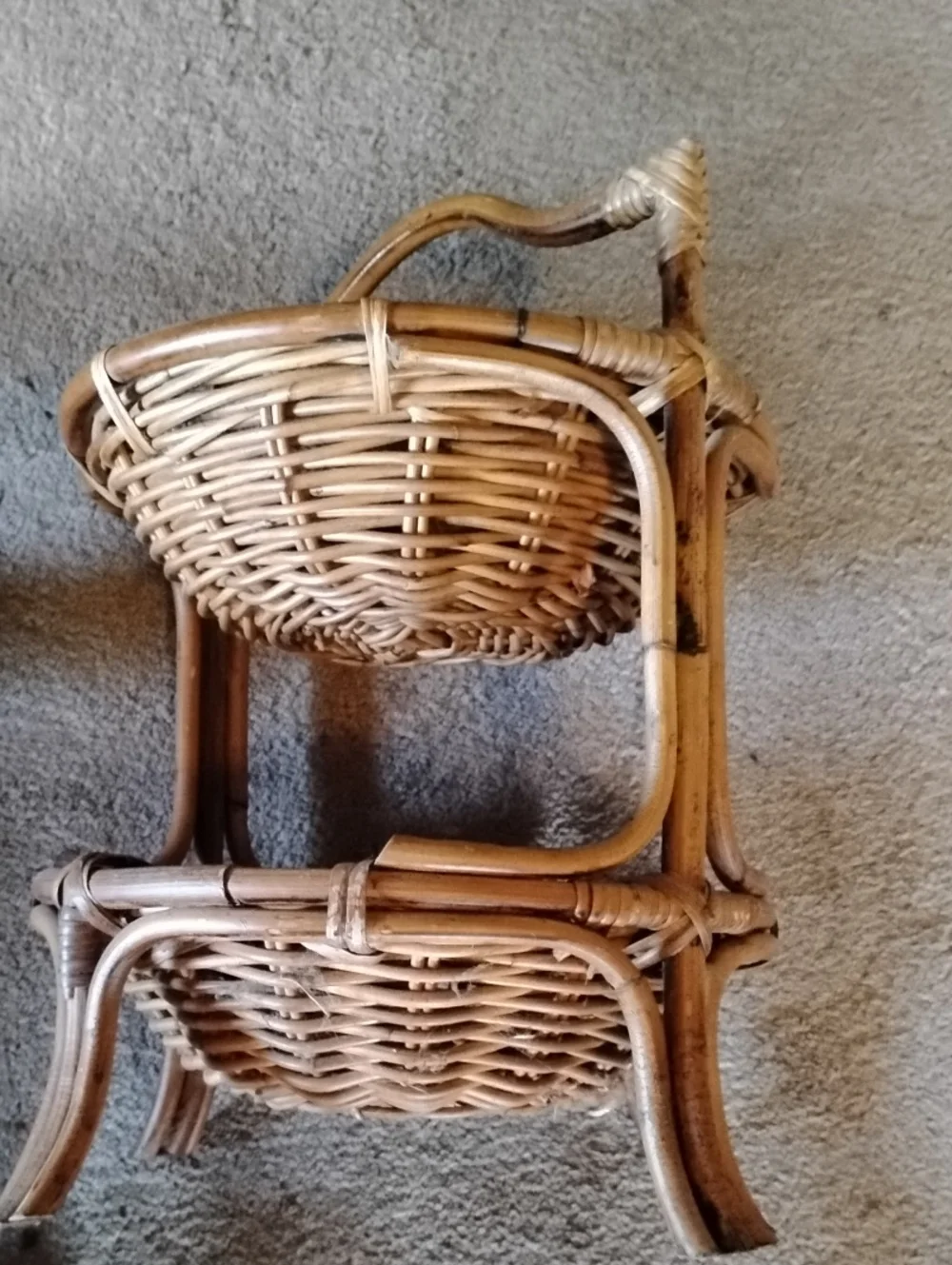 Vintage 2 Tier Wicker Basket